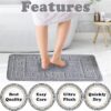 Bath Mat Set 2 Piece Machine Washable for Bathroom, Jacquard Greek Non Slip Quick Dry Shower Rugs & Bathtub Mats, Highly Water Absorbent