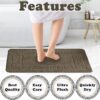 Bath Mat Set 2 Piece Machine Washable for Bathroom, Jacquard Greek Non Slip Quick Dry Shower Rugs & Bathtub Mats, Highly Water Absorbent