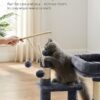 Cat Tree, Small Cat Condo, 72 cm, 3 Pompoms, light Grey & Smoky Grey