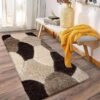 Stylish Large Area Rugs For Living Room - Non Shedding Dense Pile Shaggy Rug For Bedroom Kitchen Carpet Runner Non Slip Floor Mat (60 x 220 cm - 2 ft x 7 ft 3