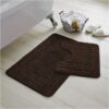 Bath Mat Set 2 Piece Machine Washable for Bathroom, Jacquard Greek Non Slip Quick Dry Shower Rugs & Bathtub Mats, Highly Water Absorbent