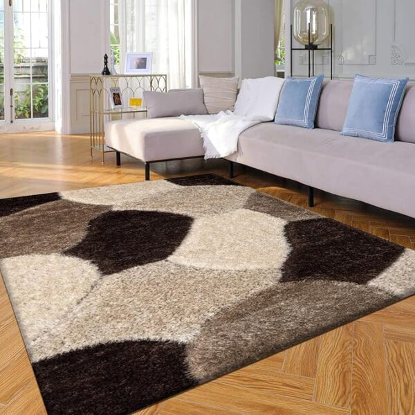 Stylish Large Area Rugs For Living Room - Non Shedding Dense Pile Shaggy Rug For Bedroom Kitchen Carpet Runner Non Slip Floor Mat (60 x 220 cm - 2 ft x 7 ft 3