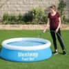 6ft Fast Set Pool, Above Ground Swimming Pool for Kids and Adults, Outdoor Inflatable Pool, 940L, Blue