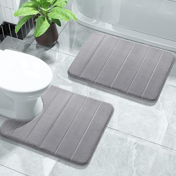 91oVJN9UQQL._AC_SX679_.jpg Pedestal Mats Indoor Memory Foam Mat - Bath Mat Non-Slip Floor Mat Comfortable Bathroom Mat - Colors Black, Beige, Grey, Navy, 50 x 40 cm