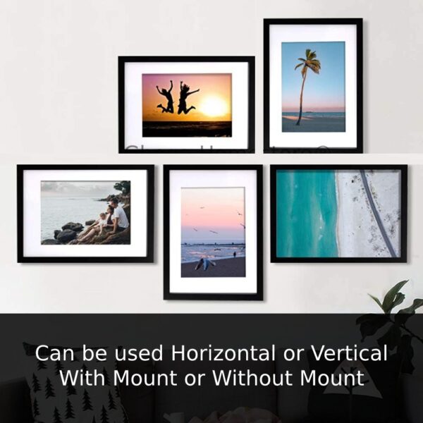 Black MDF Wooden Poster Frame (70cm x 100cm) with White Mount