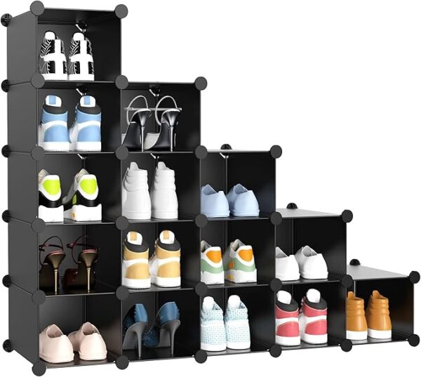 FS Shoe Storage 16 Cube Shoe Rack, DIY Shoe Rack Storage,FRAMESPOT Shoe Rack Organiser Shoe Storage Unit Space Saving For Hallway Bedroom