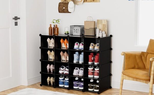 FS Shoe Storage 16 Cube Shoe Rack, DIY Shoe Rack Storage,FRAMESPOT Shoe Rack Organiser Shoe Storage Unit Space Saving For Hallway Bedroom