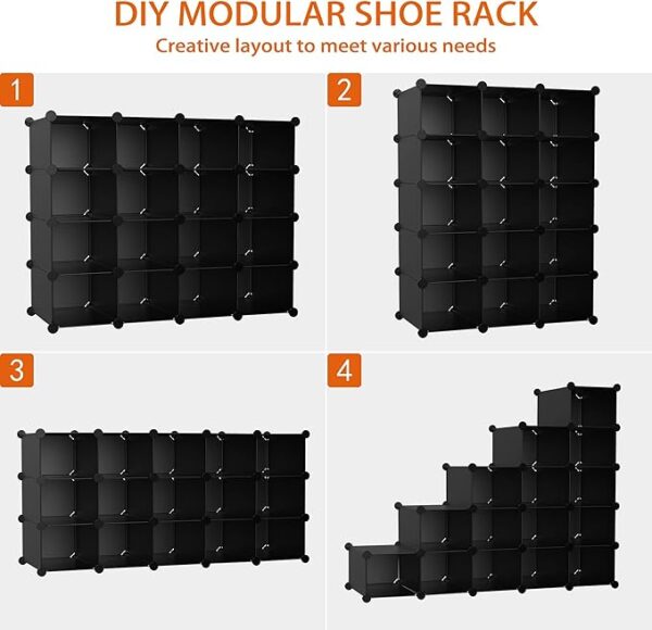 FS Shoe Storage 16 Cube Shoe Rack, DIY Shoe Rack Storage,FRAMESPOT Shoe Rack Organiser Shoe Storage Unit Space Saving For Hallway Bedroom
