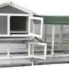 The Grove Grey Double Decker Rabbit/Guinea Pig Hutch and Run EXTRA DEPTH WITH FLOOR