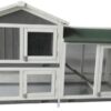 The Grove Grey Double Decker Rabbit/Guinea Pig Hutch and Run EXTRA DEPTH WITH FLOOR