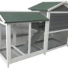 The Grove Grey Double Decker Rabbit/Guinea Pig Hutch and Run EXTRA DEPTH WITH FLOOR