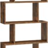 FS Bookcase, 6 Tier Shelf, Storage Unit, Divider, Living Room, Bedroom, Office, Modern Style, Rustic Brown