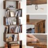 FS Bookcase, 6 Tier Shelf, Storage Unit, Divider, Living Room, Bedroom, Office, Modern Style, Rustic Brown