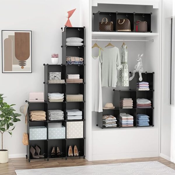 FRAMESPOT Bookcase, 16 Cube Storage Unit Bookshelf, Storage Cubes Multi-Use DIY Storage Shelves for Books, Storage Boxes, Clothes, Crochet Yarn, Toys