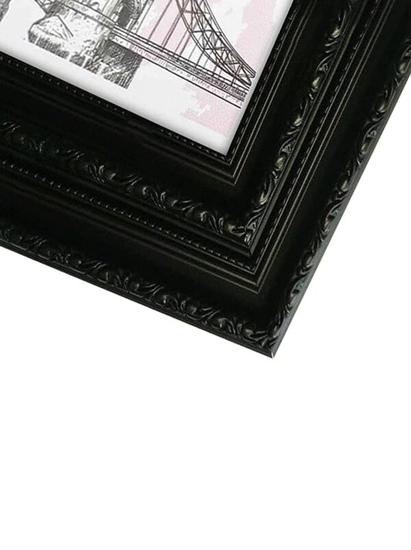 All Sizes Ornate Shabby Chic Black Picture Poster Frame Antique Vintage Style MDF Backing Board with Perspex Sheet