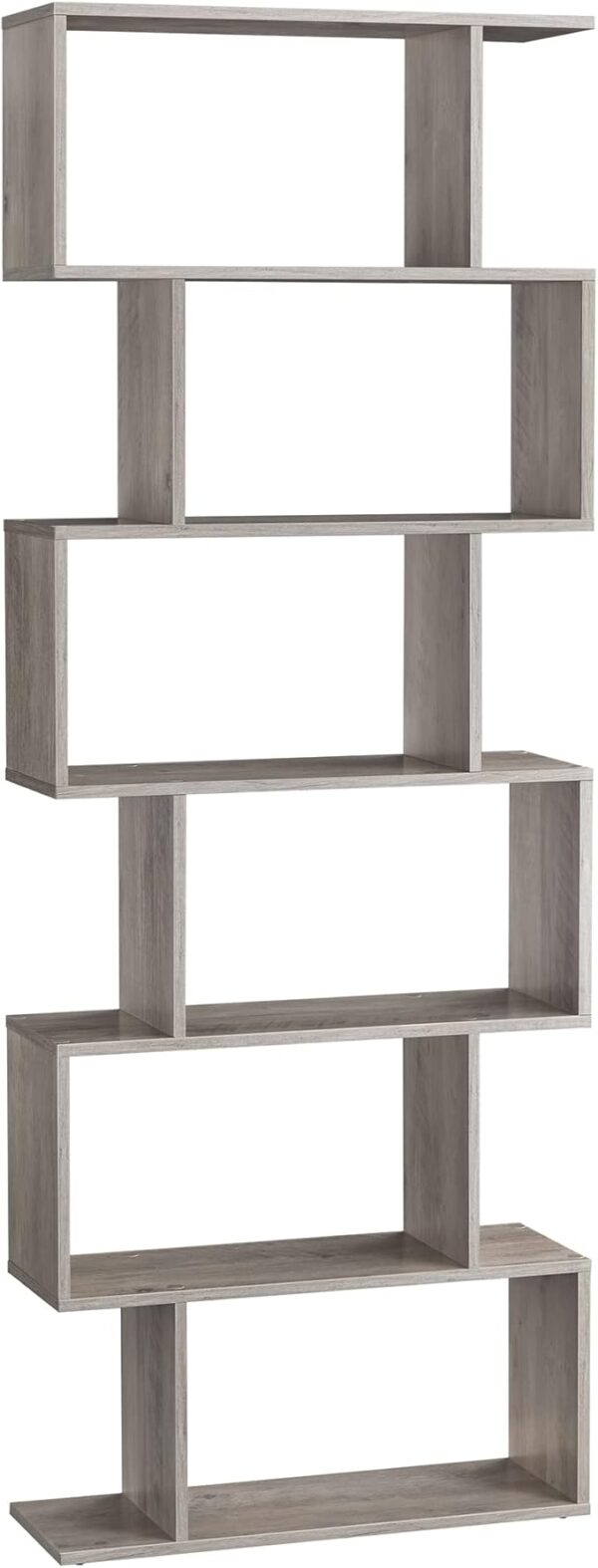 FS Bookcase, 6 Tier Shelf, Storage Unit, Divider, Living Room, Bedroom, Office, Modern Style, Rustic Brown