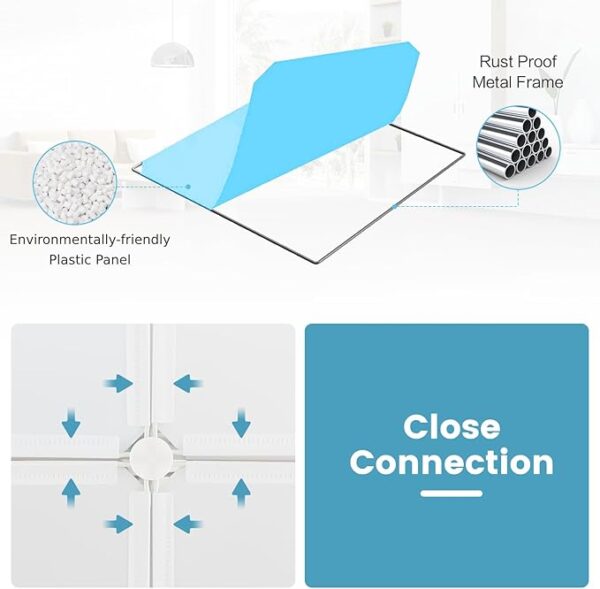 FS 8/12 Cube Children Clothes Closet, Cartoon Modular Wardrobe with Hanging Sections, Kids Storage Unit for Children Room, Nursery, Bedroom