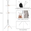 Coat Stand with 12 Hooks Clothes Rack 3 Tier Freestanding Metal Hanger coat rack stand Hat Handbag Jacket Umbrella Hanging Organiser for Homes Office Entryway Hallway White