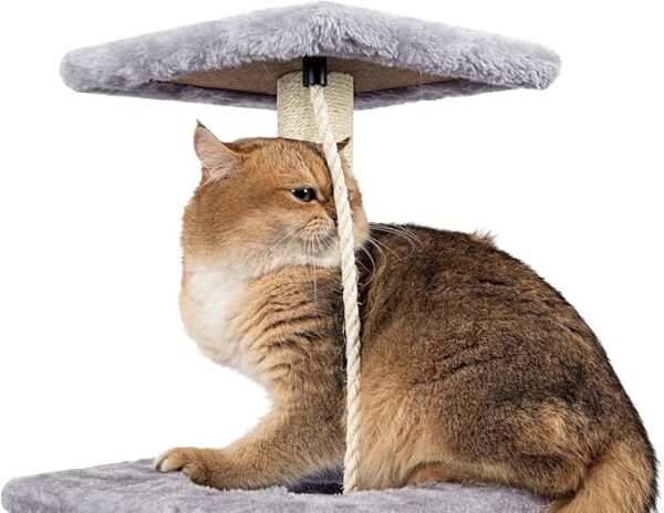 Cat Tree, 90cm Cat Scratching Post, Multi-Level Stable Cat Tower with Cat House, Cat Tree for Indoor Cats for Climbing Playing and Relaxation, Grey