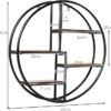 Wall Shelf, Steel Wall-Mounted Round Floating Display Rack, 4 Tier Decorative Storage Shelving Unit for Bedroom,