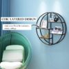 Wall Shelf, Steel Wall-Mounted Round Floating Display Rack, 4 Tier Decorative Storage Shelving Unit for Bedroom,
