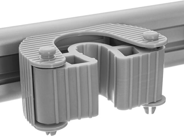 Wall Mounted 5 Friction Position Grip 6 Sliding Hooks Rack Tidy Kitchen Storage