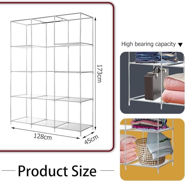 Canvas Wardrobes For Bedroom, Wardrobe For Clothes Child' Toys Shoe Bags (Coffee)