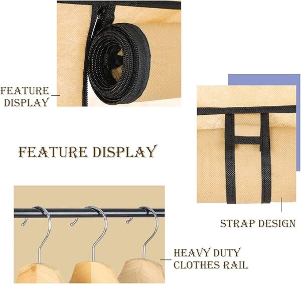 Canvas Wardrobes For Bedroom, Wardrobe For Clothes Child' Toys Shoe Bags (Coffee)