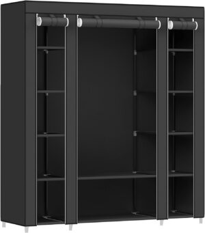 Fabric-Portable-Wardrobe-for-Bedroom-Clothes-Rail-Black-Fabric-Wardrobe-1.jpg Fabric Portable Wardrobe for Bedroom Clothes Rail Black Fabric Wardrobe