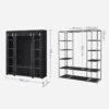 Fabric-Portable-Wardrobe-for-Bedroom-Clothes-Rail-Black-Fabric-Wardrobe-4-1.jpg Fabric Portable Wardrobe for Bedroom Clothes Rail Grey Fabric Wardrobe