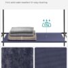 Fabric Portable Wardrobe for Bedroom Clothes Rail Navy Blue Fabric Wardrobe