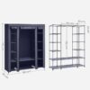 Fabric Portable Wardrobe for Bedroom Clothes Rail Navy Blue Fabric Wardrobe