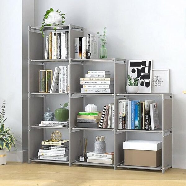 FRAMESPOT 9 Cube Bookcase Ladder Cube Shelving Unit Bookshelf Cube Shelves Under Stairs Storage Unit Cube Storage Organiser