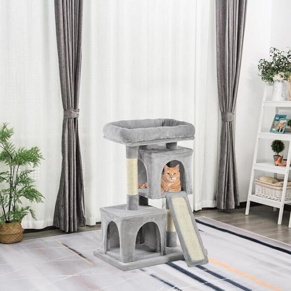 Cat Tree for Indoor Cats 83cm Cat Scratching Post Scratch Board Kitten Tower Climbing Frame Grey