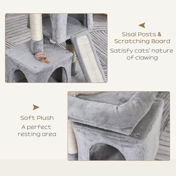Cat Tree for Indoor Cats 83cm Cat Scratching Post Scratch Board Kitten Tower Climbing Frame Grey