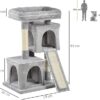 Cat Tree for Indoor Cats 83cm Cat Scratching Post Scratch Board Kitten Tower Climbing Frame Grey