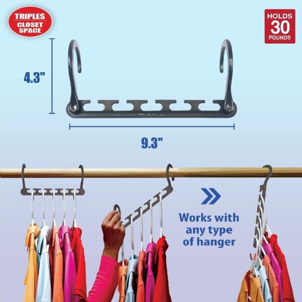 Space Saving Saver Magic Clothes Black Hangers Organiser Hook