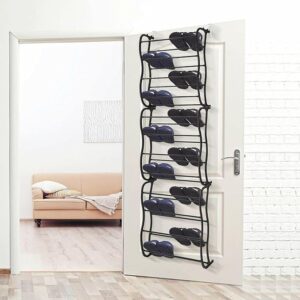 36 Pairs Over the Door Hanging Shoe Rack Adjustable Shelf Over the Door Organiser