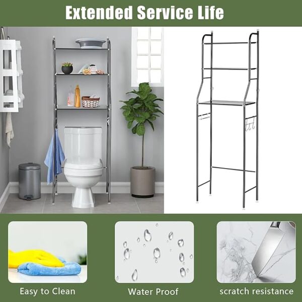 Over Toilet Storage Unit 3 Tier Over Toilet Storage Rack Bathroom Shelf Organizer Stand Stainless Steel