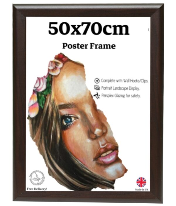 ORIGINAL-MAHOGNY.jpg Mahogany SD Molding 50cm x 70cm Picture Frame Wall Mounted Shatterproof Perspex Front -Landscape Portrait Display