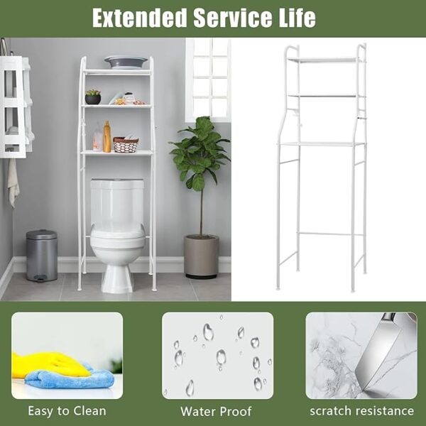 Over Toilet Storage Unit 3 Tier Over Toilet Storage Rack Bathroom Shelf Organizer Stand Stainless Steel