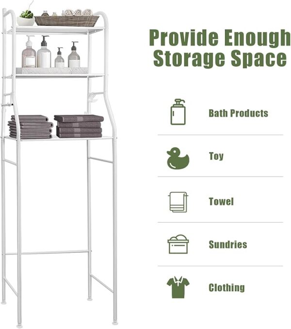 Over Toilet Storage Unit 3 Tier Over Toilet Storage Rack Bathroom Shelf Organizer Stand Stainless Steel