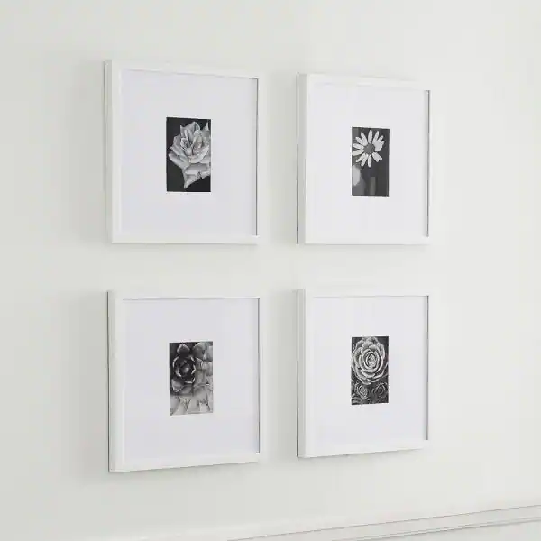 Pack of 4 | A1 Size Frames | Black, White, Oak MDF Wooden Frame | Without Mount