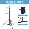 Photo Studio Light Stand 200cm 6.6ft Adjustable Photography Stand Sturdy Tripod Stand, Lighting, Umbrella and Background