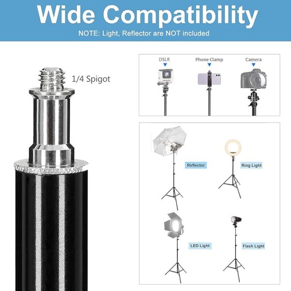 Photo Studio Light Stand 200cm 6.6ft Adjustable Photography Stand Sturdy Tripod Stand, Lighting, Umbrella and Background