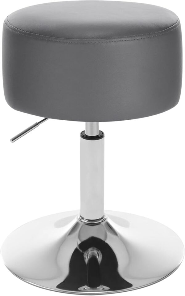 FS Breakfast Kitchen Counter Bar Stool Chair Faux Leather Seat Adjustable Barstool Grey Dressing Stool