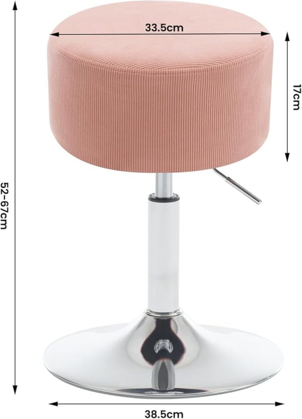 FS Breakfast Kitchen Counter Bar Stool Chair Faux Leather Seat Adjustable Barstool Grey Dressing Stool