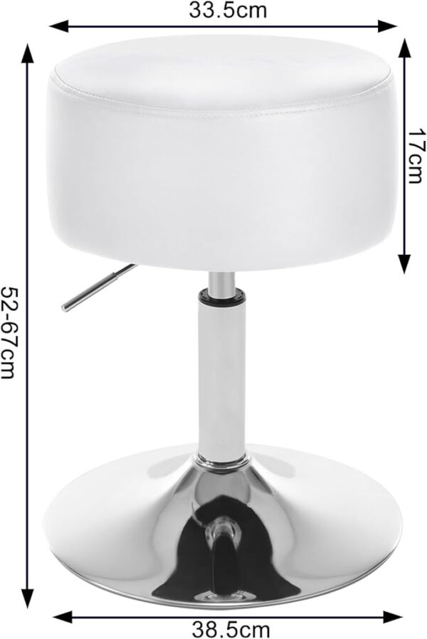 FS Breakfast Kitchen Counter Bar Stool Chair Faux Leather Seat Adjustable Barstool Grey Dressing Stool