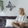 Sc2d58d325c374a76a35e5ff86e6501953.jpg Metal Wall Art Elegant Butterfly Metal Wall Decor Modern Metal Wall Silhouette Easy Installation Home Decoration for Bedroom