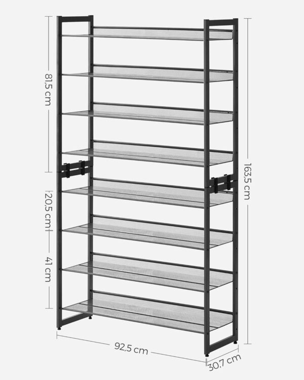 Stackable-Shoe-Storage-Shelf-Metal-Shoe-Rack3.jpg Stackable Shoe Rack Storage Shelf Metal Shoe Rack Black